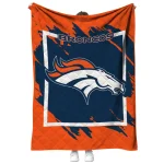denver broncos block border orange quilt blanket best selling