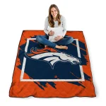 denver broncos block border orange quilt blanket best selling