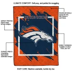denver broncos block border orange quilt blanket best selling