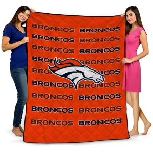 denver broncos bold red orange quilt blanket best selling