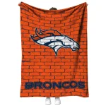 denver broncos brick grid orange quilt blanket best selling