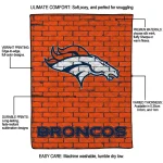 denver broncos brick grid orange quilt blanket best selling