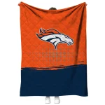 denver broncos dot illusion orange quilt blanket best selling