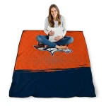 denver broncos dot illusion orange quilt blanket best selling