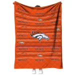 denver broncos handdrawn stripes orange quilt blanket best selling