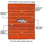 denver broncos handdrawn stripes orange quilt blanket best selling