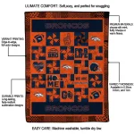 denver broncos helmet heart orange quilt blanket best selling