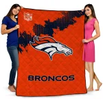 denver broncos shield badge orange quilt blanket best selling