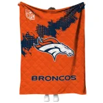 denver broncos shield badge orange quilt blanket best selling
