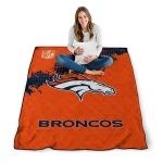 denver broncos shield badge orange quilt blanket best selling