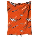 denver broncos sketch lines orange quilt blanket best selling