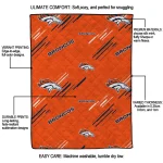 denver broncos sketch lines orange quilt blanket best selling