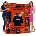 denver broncos snoopy love orange quilt blanket best selling