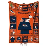 denver broncos snoopy love orange quilt blanket best selling