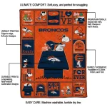 denver broncos snoopy love orange quilt blanket best selling