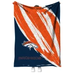 denver broncos stroke art orange white quilt blanket best selling