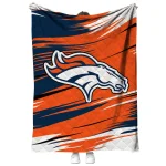 denver broncos wild lines orange white quilt blanket best selling
