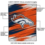 denver broncos wild lines orange white quilt blanket best selling