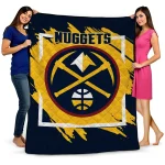 denver nuggets block border blue quilt blanket best selling