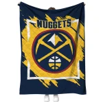 denver nuggets block border blue quilt blanket best selling