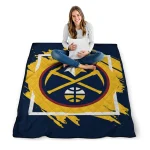 denver nuggets block border blue quilt blanket best selling