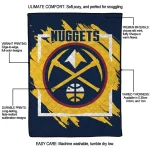 denver nuggets block border blue quilt blanket best selling