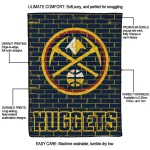 denver nuggets brick grid blue quilt blanket best selling