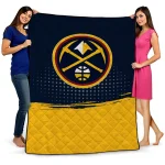 denver nuggets dot illusion blue quilt blanket best selling