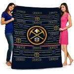 denver nuggets handdrawn stripes blue quilt blanket best selling