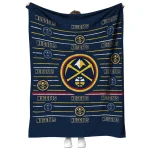 denver nuggets handdrawn stripes blue quilt blanket best selling
