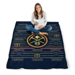 denver nuggets handdrawn stripes blue quilt blanket best selling