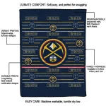 denver nuggets handdrawn stripes blue quilt blanket best selling