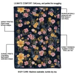 denver nuggets hibiscus foliage blue quilt blanket best selling