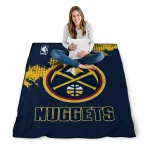 denver nuggets nba grunge blue quilt blanket best selling