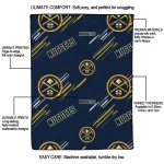denver nuggets sketch lines blue quilt blanket best selling