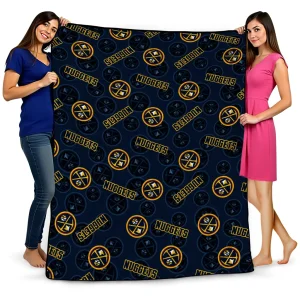 denver nuggets solid classic blue quilt blanket best selling