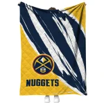 denver nuggets stroke art blue white quilt blanket best selling