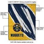 denver nuggets stroke art blue white quilt blanket best selling