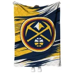 denver nuggets wild lines blue white quilt blanket best selling