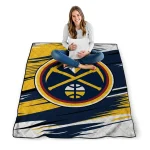 denver nuggets wild lines blue white quilt blanket best selling