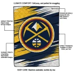 denver nuggets wild lines blue white quilt blanket best selling