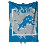 detroit lions block border blue quilt blanket best selling