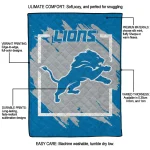 detroit lions block border blue quilt blanket best selling