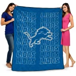 detroit lions bold red blue quilt blanket best selling