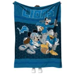 detroit lions disney football blue quilt blanket best selling