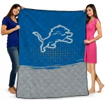 detroit lions dot illusion blue quilt blanket best selling