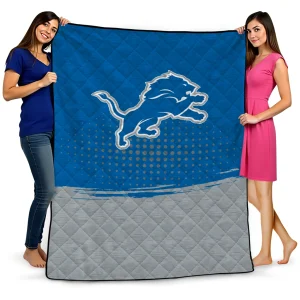 detroit lions dot illusion blue quilt blanket best selling