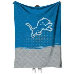detroit lions dot illusion blue quilt blanket best selling
