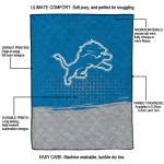detroit lions dot illusion blue quilt blanket best selling