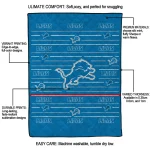 detroit lions handdrawn stripes blue quilt blanket best selling